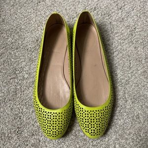 Yellow J Crew ballet flats